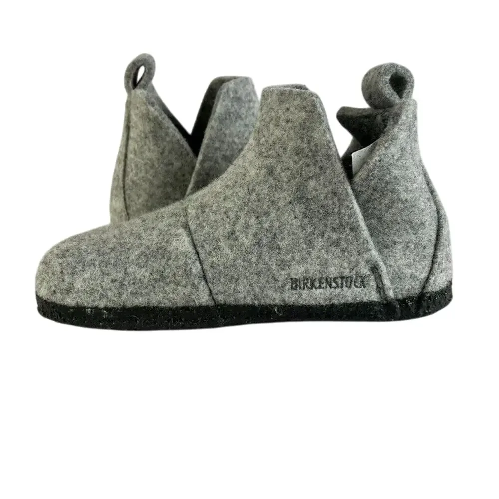 BIRKENSTOCK Shoes Slippers Kids 11 Andermatt Shearling Light Grey Wool Felt